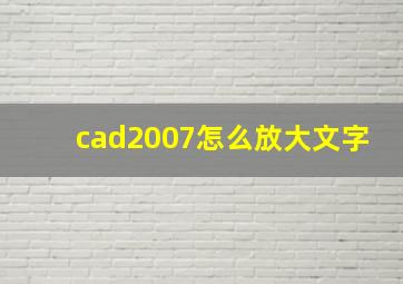 cad2007怎么放大文字