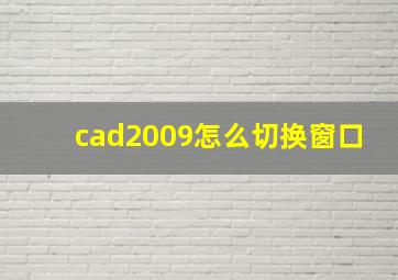 cad2009怎么切换窗口