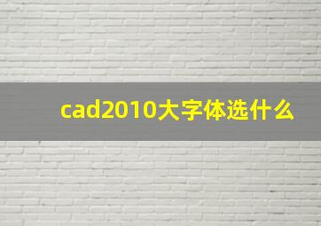 cad2010大字体选什么