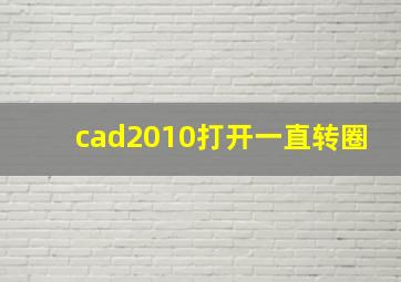 cad2010打开一直转圈