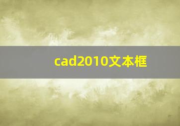 cad2010文本框