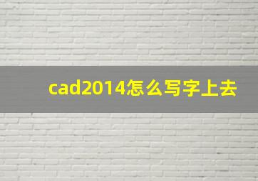 cad2014怎么写字上去