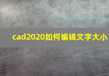 cad2020如何编辑文字大小