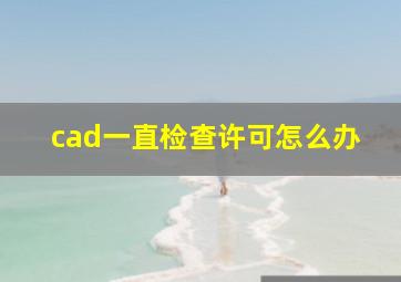 cad一直检查许可怎么办