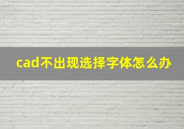 cad不出现选择字体怎么办