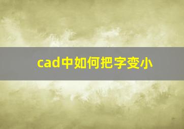 cad中如何把字变小