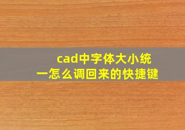 cad中字体大小统一怎么调回来的快捷键