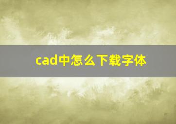 cad中怎么下载字体