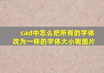 cad中怎么把所有的字体改为一样的字体大小呢图片