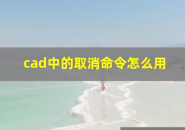 cad中的取消命令怎么用