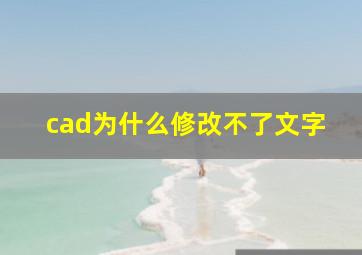 cad为什么修改不了文字