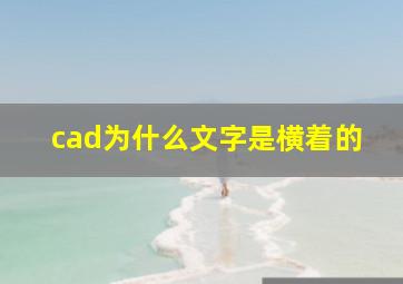 cad为什么文字是横着的