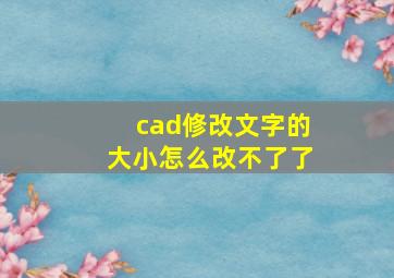 cad修改文字的大小怎么改不了了