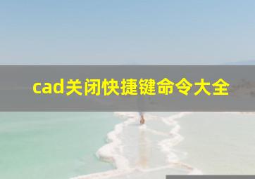 cad关闭快捷键命令大全