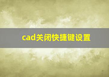 cad关闭快捷键设置