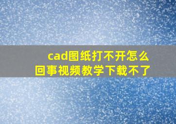 cad图纸打不开怎么回事视频教学下载不了