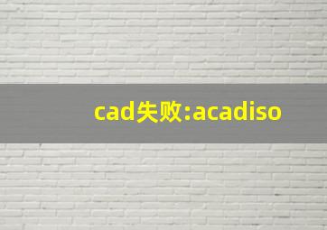 cad失败:acadiso