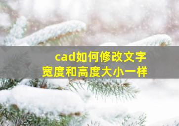 cad如何修改文字宽度和高度大小一样