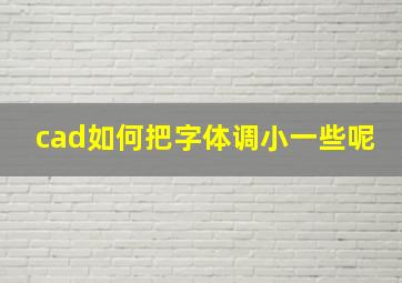 cad如何把字体调小一些呢