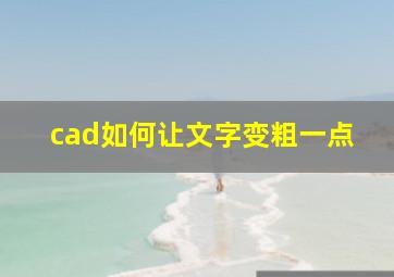 cad如何让文字变粗一点