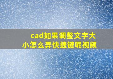 cad如果调整文字大小怎么弄快捷键呢视频