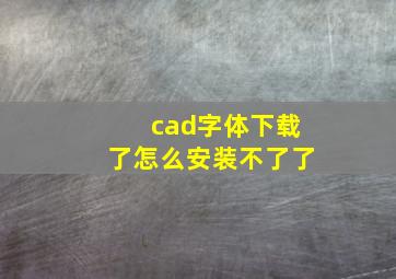 cad字体下载了怎么安装不了了