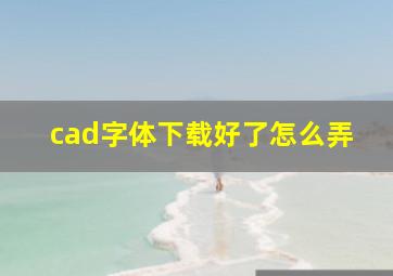 cad字体下载好了怎么弄