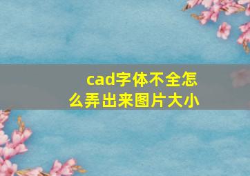 cad字体不全怎么弄出来图片大小