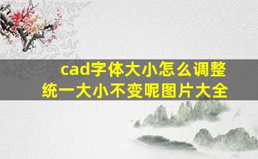 cad字体大小怎么调整统一大小不变呢图片大全