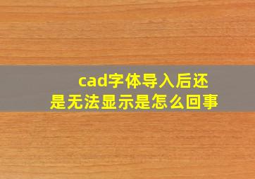 cad字体导入后还是无法显示是怎么回事