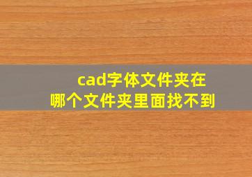 cad字体文件夹在哪个文件夹里面找不到