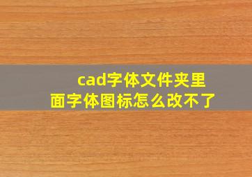 cad字体文件夹里面字体图标怎么改不了