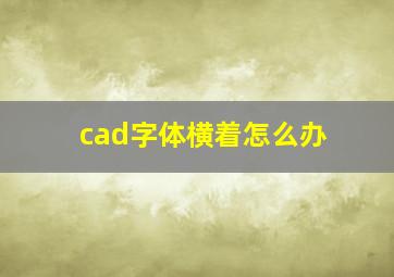 cad字体横着怎么办