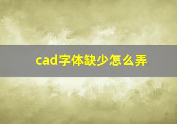 cad字体缺少怎么弄