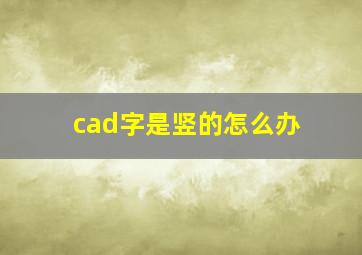 cad字是竖的怎么办