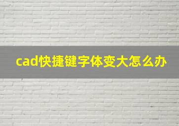 cad快捷键字体变大怎么办