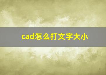 cad怎么打文字大小