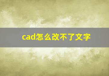 cad怎么改不了文字