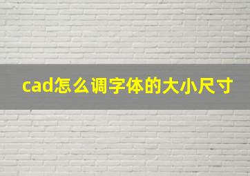 cad怎么调字体的大小尺寸