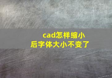 cad怎样缩小后字体大小不变了