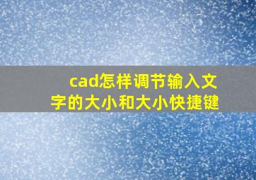 cad怎样调节输入文字的大小和大小快捷键