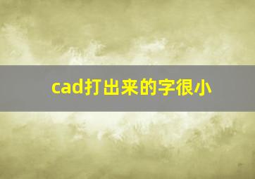 cad打出来的字很小