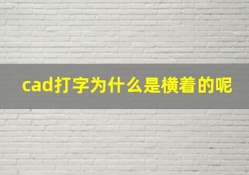 cad打字为什么是横着的呢