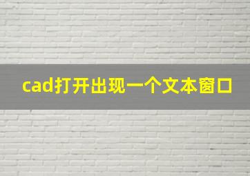 cad打开出现一个文本窗口