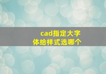 cad指定大字体给样式选哪个