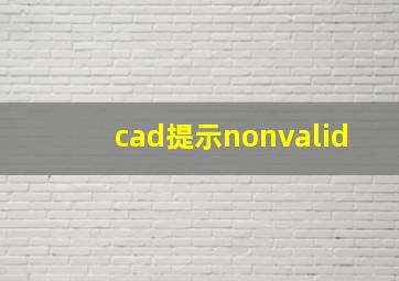 cad提示nonvalid