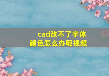 cad改不了字体颜色怎么办呢视频