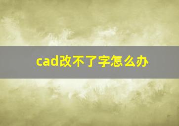 cad改不了字怎么办