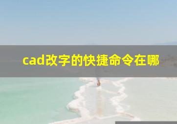 cad改字的快捷命令在哪