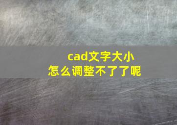 cad文字大小怎么调整不了了呢